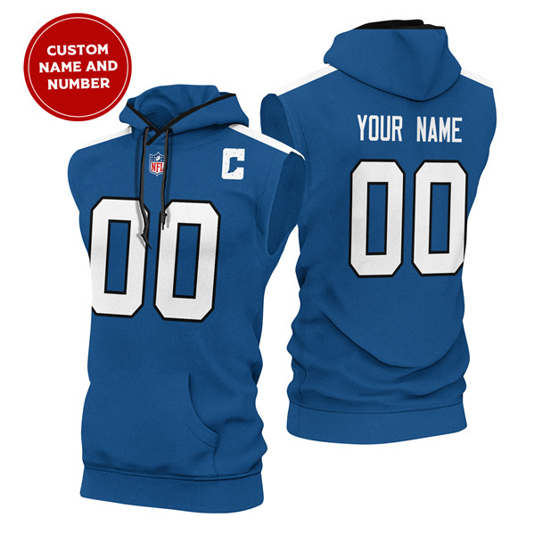 Men's Indianapolis Colts Customized Royal Limited Edition Sleeveless Hoodie Men's Indianapolis Colts Customized Royal Limited Edition Sleeveless Hoodie